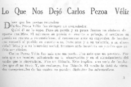 Lo Que nos dejó Carlo Pezoa Véliz
