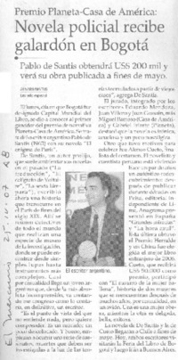 Novela policial recibe galardón en Bogotá