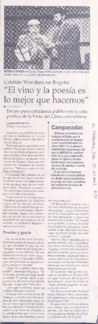 "El vino y la poesía es lo mejor que tenemos"