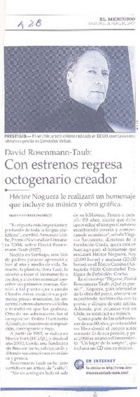 Con estrenos regresa octogenario creador