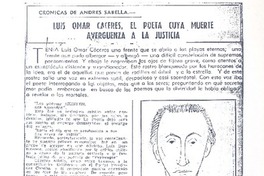 Luis Omar Cáceres, el poeta cuya muerte avergüenza a la justicia