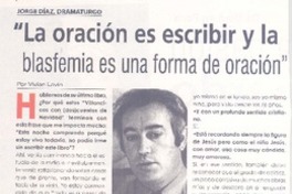 "La oración es escribir y la blasfemia es una forma de oración" (entrevista)