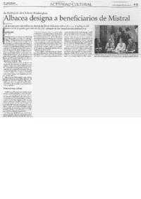 Albacea designa a beneficiarios de Mistral