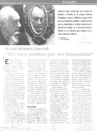 "Me hice médico por ser humanista"