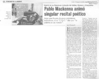 Pablo Mackenna animó singular recital poético
