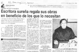 Escritora sureña regala sus obras en beneficio de los que lo necesiten (entrevista)