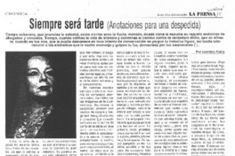 Siempre será tarde