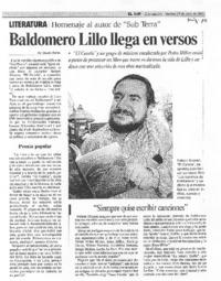 Baldomero Lillo llega en versos
