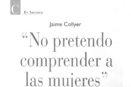 "No pretendo comprender a las mujeres" (entrevista)