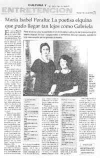 María Isabel Peralta: la poetisa elquina que pudo llegar tan lejos como Gabriela