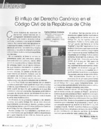 El influjo del derecho canónico en el código civil de la República de Chile