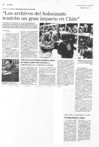 "Los archivos del holocausto tendrán un gran impacto en Chile" (entrevista)
