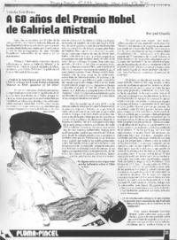 A 60 años del Premio Nobel de Gabriela Mistral