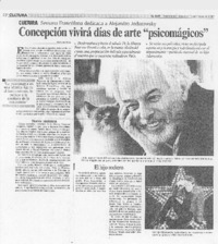 Concepción vivirá días de arte "psicomágicos"