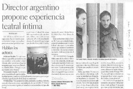 Director argentino propone experiencia teatral íntima