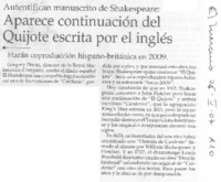 Aparece continuación del Quijote escrita por el inglés