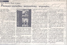 Poemas secretos, necesarios, urgentes