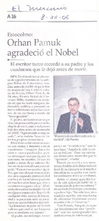 Orhan Pamuk agradeció el Nobel