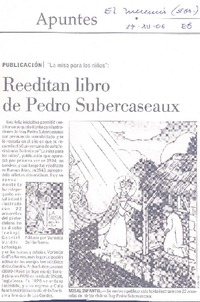 Reeditan libro de Pedro Subercaseaux