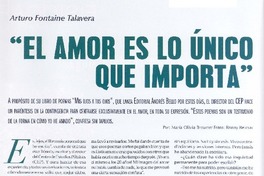 "El amor esl o único que importa" (entrevista)