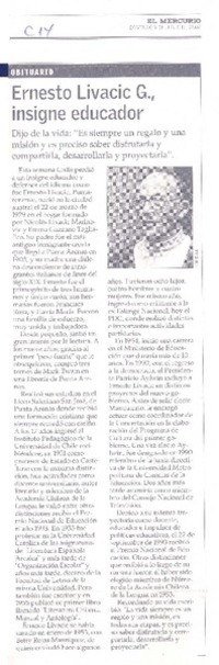 Ernesto Livacic G., insigne educador