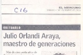 Julio Orlandi Araya, maestro de generaciones