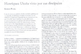 Henríquez Ureña visto por sus discípulos