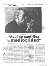 "Aquí se santifica la mediocridad" (entrevista)