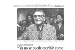 "Ya no se puede escribir como Gabriel García Márquez"