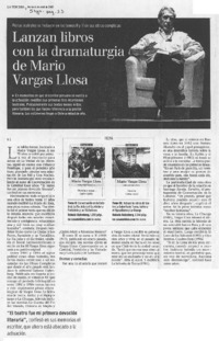 Lanzan libros con la dramaturgia de Mario Vargas Llosa
