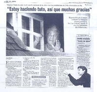 "Estoy haciendo tuto, así que muchas gracias" (entrevista