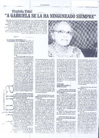 Gabriela Vidal "A Gabriela se la ha ninguneado siempre" (entrevista)