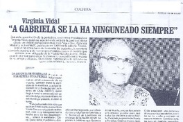 Gabriela Vidal "A Gabriela se la ha ninguneado siempre" (entrevista)