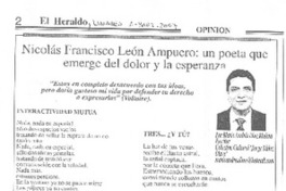 Nicolás Francisco León Ampuero: un poeta que emerge del dolor y la esperanza