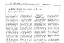 La transitoria ausencia de la luz