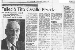 Falleció Tito Castillo Peralta