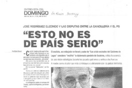 "Esto no es de país serio" (entrevista)