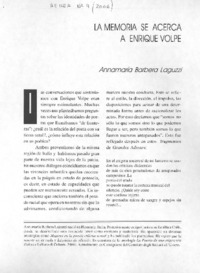 La memoria se acerca a Enrique Volpe