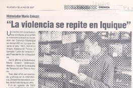 "La violencia se repite en Iquique"
