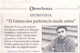 "El futuro nos pertenecía desde antes" (entrevista)