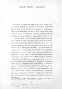 Muerte: crimen y discrimen