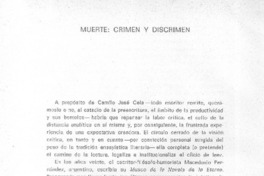 Muerte: crimen y discrimen