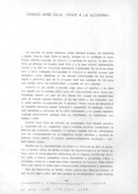 Camilo José Cela: "Viaje a la Alcarria"