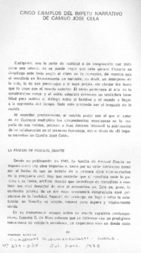cinco ejemplos del ímpetu narrativo de Camilo José Cela