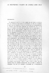 La bio-poética viajera de Camilo José Cela
