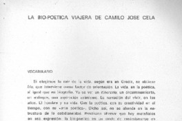 La bio-poética viajera de Camilo José Cela