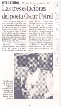 Las Tres estaciones del poeta Oscar Petrel