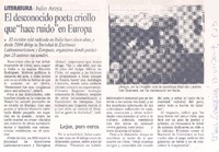 El Desconocido poeta criollo que "hace ruido" en Europa