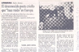 El Desconocido poeta criollo que "hace ruido" en Europa