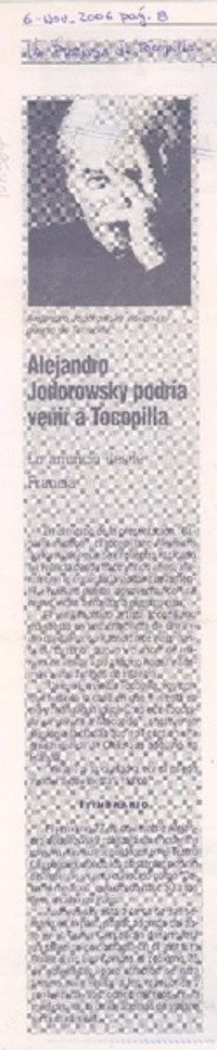 Alejandro Jodorowsky podría venir a Tocopilla